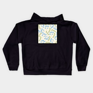 Blue Twig of Leafs Kids Hoodie